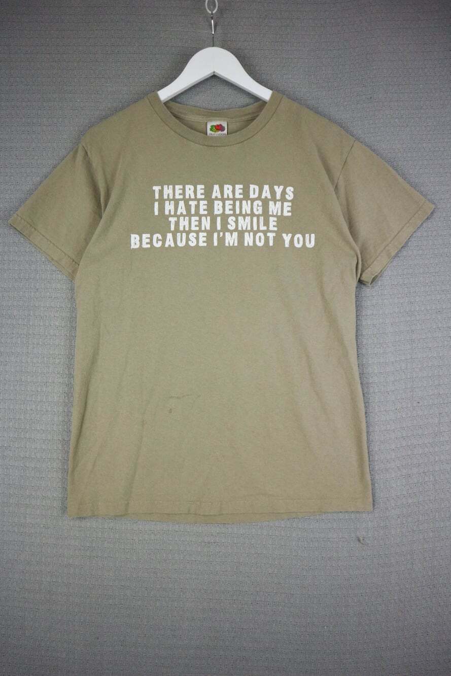 Fruit of the Loom I'm Not You Humour Tee Medium Y2K
